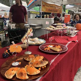 a table of food at an outdoor event