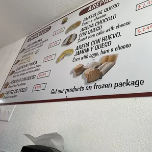 a menu