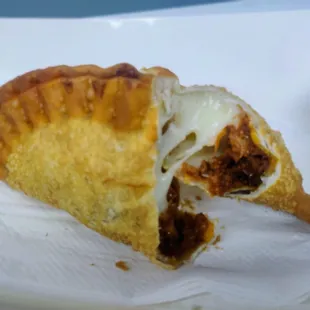 the inside of a pastry