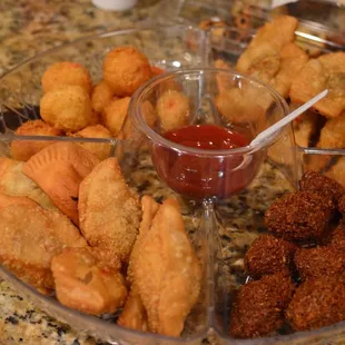 a variety of appetizers