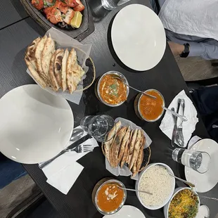 Butter Naan, Butter Chicken, Garlic Naan, Paneer Tikka Masala, Shahi Paneer, Lamb Biryani