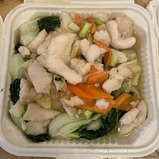 Flounder Fish Filet with Tender Green