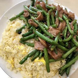 Beef with Green Bean on Rice
