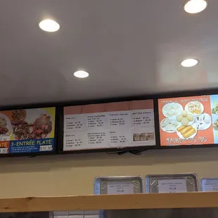 menus on the wall