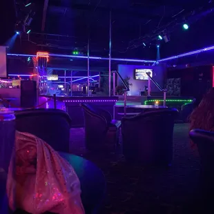 Very nice large stage , they have 3 . The other is by the bar