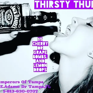$5 Cherry and Grape Bombs or $5 Lemon Drops for Thirsty Thursday