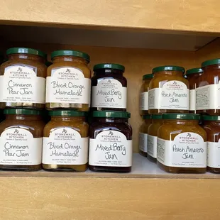 jars of honey on a shelf