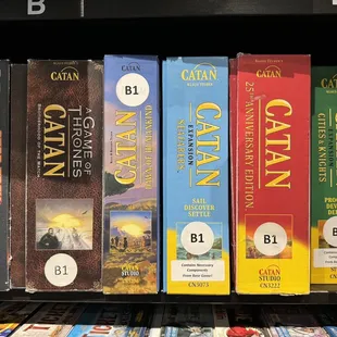 Catan game selections.