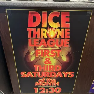 Dice Throne League advert.