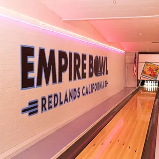 a bowling alley with bowling lanes