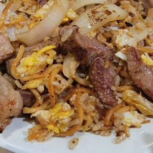 Cooked to order hibachi grill on site. GET THE STEAK HERE...much of it is tender. Shared with my daughter's dad. He loves this place.