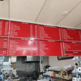 Updated menu prices 2021