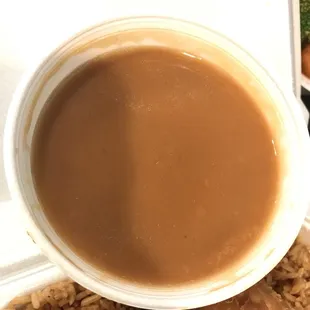 Gravy for almond boneless chicken was probably some of the best I&apos;ve had. Perfect consistency and flavor.