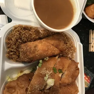 Almond boneless chicken lunch combo. Highly recommend! Cannot wait to try everything on the menu! The new owners are awesome!