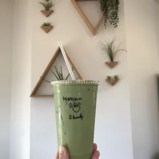 matcha latte with oat milk!