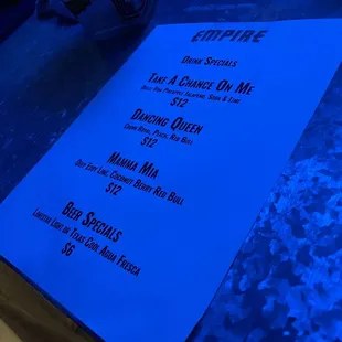 the menu