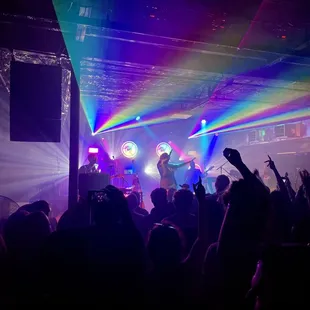a band performing on stage