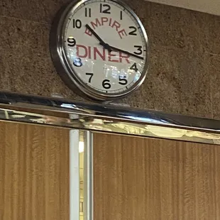 a clock mounted to the wall