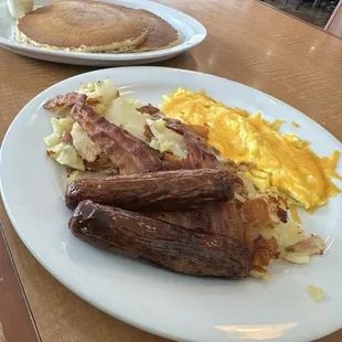 Pancakes, Sausage, Eggs and Bacon