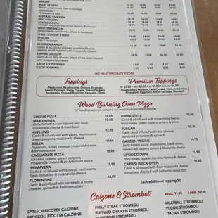 menu and prices