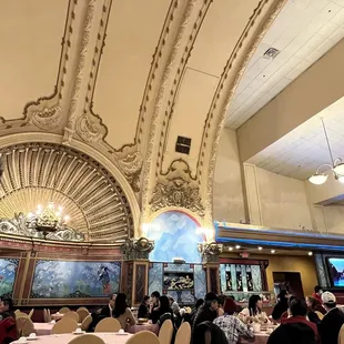 the dining room and the fish tank