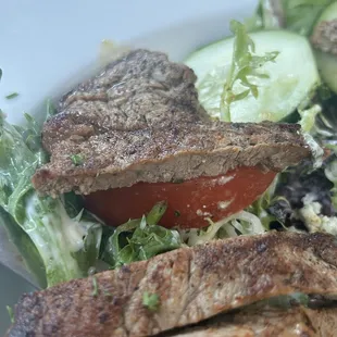 a close up of a plate of food