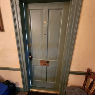 Our room door from the hall.