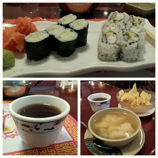 Cucumber sushi and shrimp sushi are delicious and we'll priced.