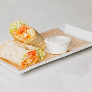 two burritos on a plate