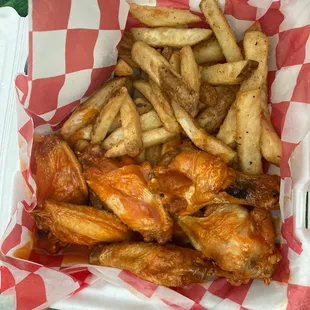 the wings and fries