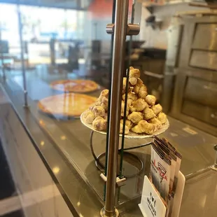 a display of pastries and pastries