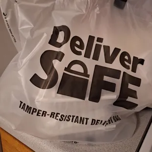 delivery bag on counter