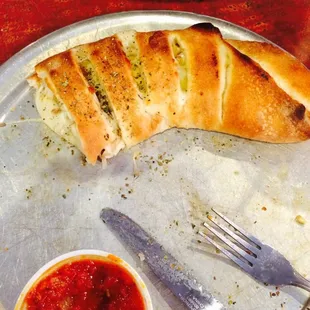 Stromboli with mushrooms...mushrooms were not fresh...that was slightly disappointing....