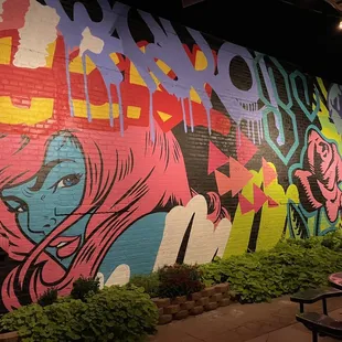 Mural in the back patio.