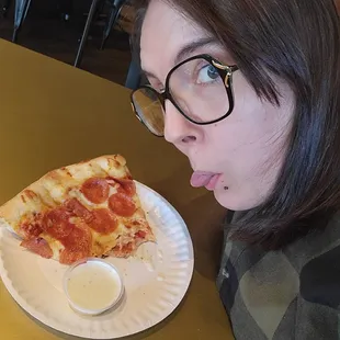 Pepperoni slice with ranch