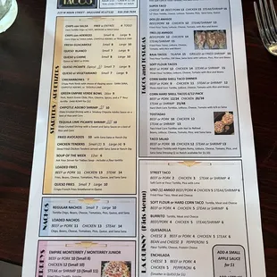 menu