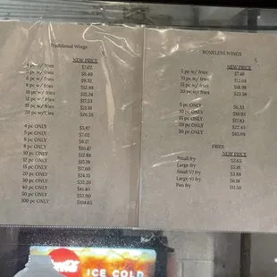 NEW PRICES MENU!!!!