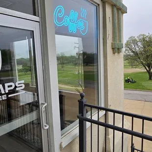 Champs Coffee Shop entrance door