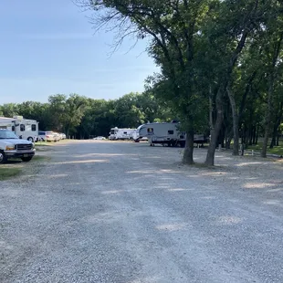 Many lots. Pull through and back in.