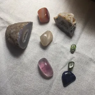 Some types of rocks they sell, plenty of booths for these!