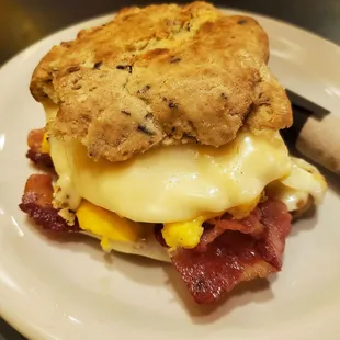 Rosemary salt biscuit breakfast sandwich. Must get!!