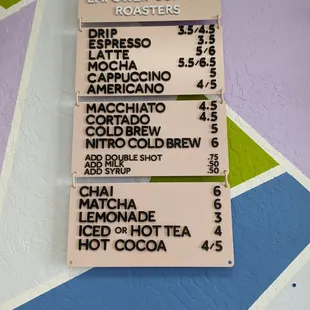 menu