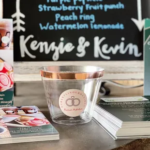 a cup of coffee and a menu