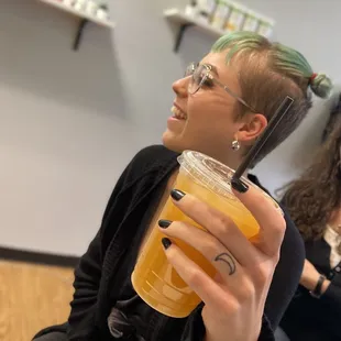 Maria with her Tropical Fruit Herbal Tea!