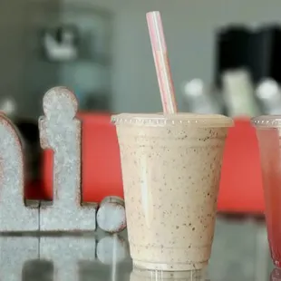 two drinks on a table