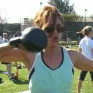 Kathy at Russian Kettlebell Certification in 2008