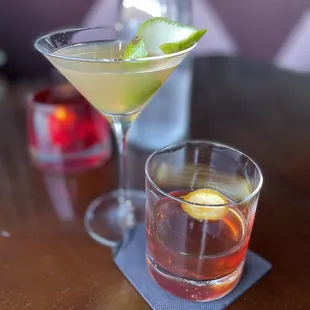 Shimmer for the lady and nanjing cocktail for me