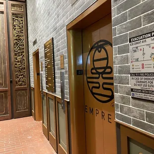 Elevator leading to Empress by Boon in San Francisco.