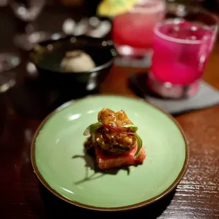 Crispy Tiger Prawn - Sesame Vinegar and Watermelon