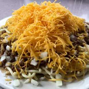 A classic three way chili.